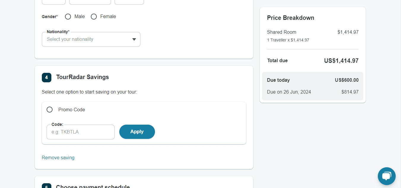 How to apply TourRadar coupon code